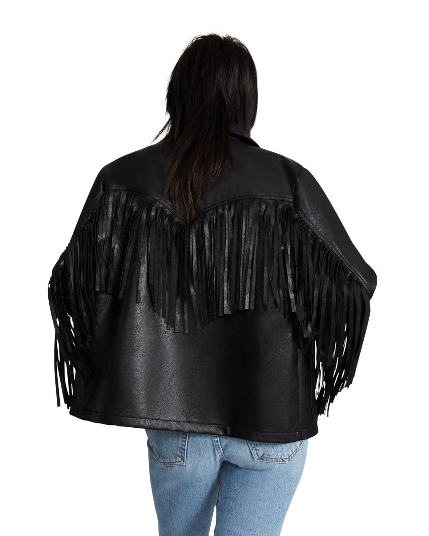 Chaquetas Steve Madden Fringe Mujer Negras | ES PV06S1